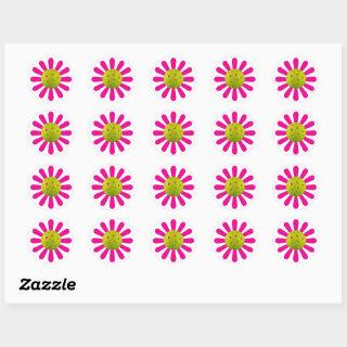 Pickleball: cute pickleball pink flower classic ro classic round sticker