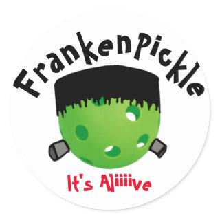 Pickleball Halloween - FrankenPickle - It's Alive Classic Round Sticker