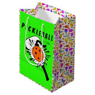 Pickleball is the Bomb, Paddle, Orange Pickleball Medium Gift Bag