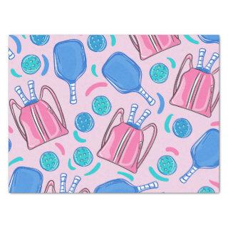 Pickleball Paddles and Balls Pink Preppy Tissue Paper