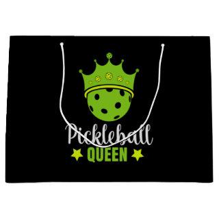 Pickleball Queen Funny Pickle Ball Queen  Large Gift Bag
