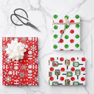Pickleball Snowballs Ornaments & Paddles Red Green  Sheets
