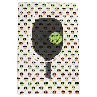 Pickleball with sunglasses colorful medium gift bag