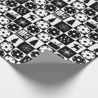 Pickleballs Merry Christmas 🎄 black and white