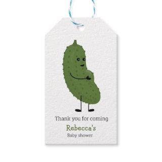 Pickles baby shower theme gift tags
