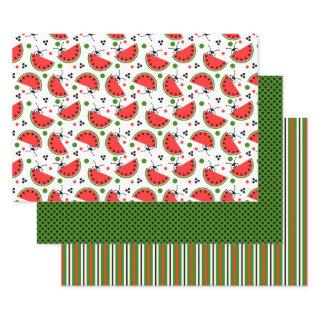 Picnic Ant Peeking Watermelon Polka Dot Striped  Sheets