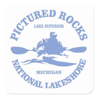 Pictured Rocks (rd) Square Sticker