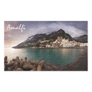Picturesque Amalfi Coast, Italy Seaside Town Rectangular Sticker