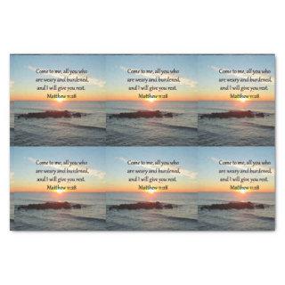 PICTURESQUE MATTHEW 11"28 SCRIPTURE VERSE TISSUE PAPER