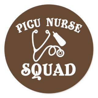 PICU Nurse Apparel Funny Cute Nurses Design  Classic Round Sticker