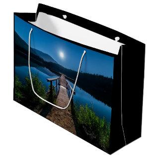 Pier at Night under a Full Moon Large Gift Bag