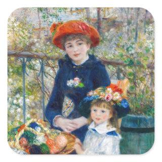 Pierre-Auguste Renoir - Two sisters on the Terrace Square Sticker