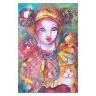 PIERROT WITH CAT / Mardi Gras Masquerade Party Tissue Paper