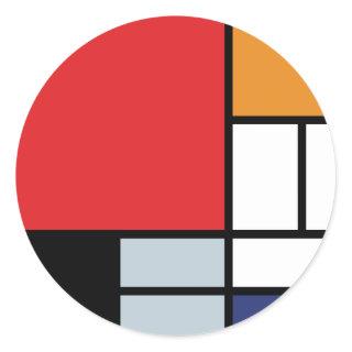 Piet Mondrian - Composition with Large Red Plane Classic Round Sticker