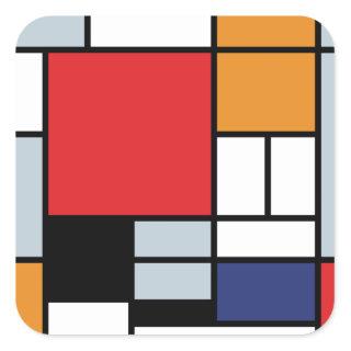 Piet Mondrian - Composition with Large Red Plane Square Sticker