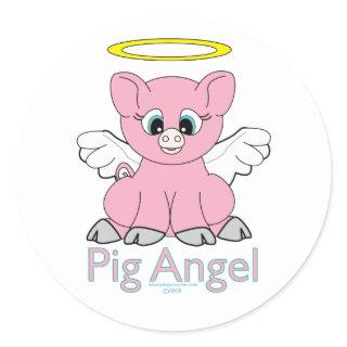 Pig Angel Classic Round Sticker
