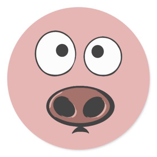 Pig Face Classic Round Sticker