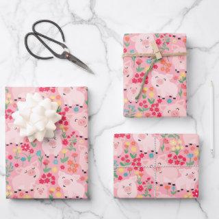 Pig Farm Animal Floral Rustic Birthday Party  Sheets