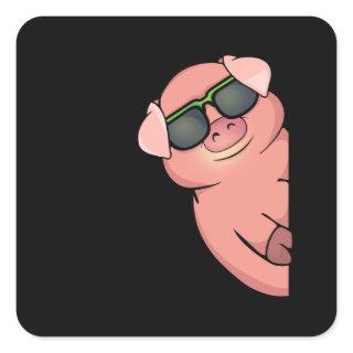 Pig Gift For Pig Lovers Women Pigs Swine Pig Square Sticker