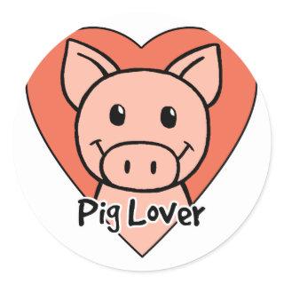 Pig Lover Classic Round Sticker