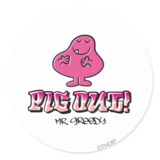 Pig Out! Classic Round Sticker