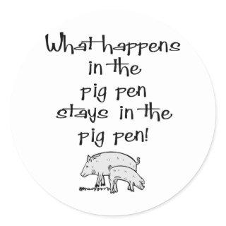 Pig Pen Classic Round Sticker