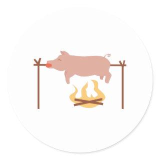 Pig Roast Classic Round Sticker
