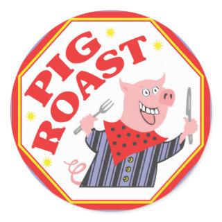 Pig Roast Classic Round Sticker