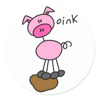 Pig Says Oink T-shirts and Gifts Classic Round Sticker