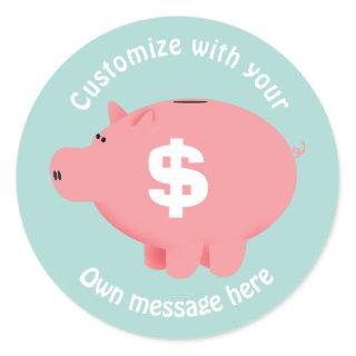 Piggy Bank Classic Round Sticker