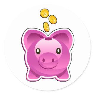 Piggy Bank Classic Round Sticker