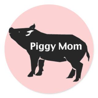 Piggy Mom Classic Round Sticker