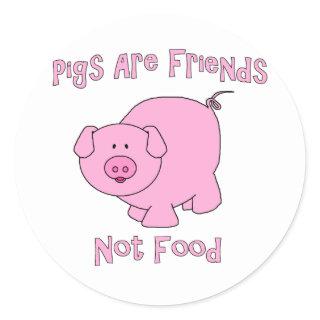 Pigs Are Friends, Not Food PETA Classic Round Sticker
