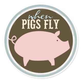 Pigs Fly Classic Round Sticker