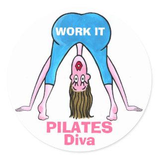 PILATES Diva Classic Round Sticker