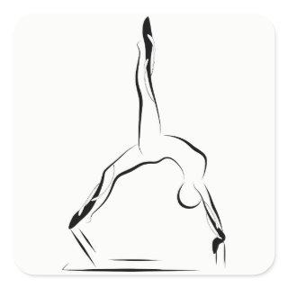 Pilates pose square sticker