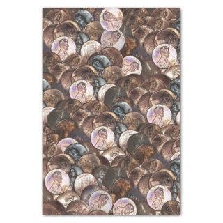 Pile of Pennies - One Cent Penny Spread Background Tissue Paper