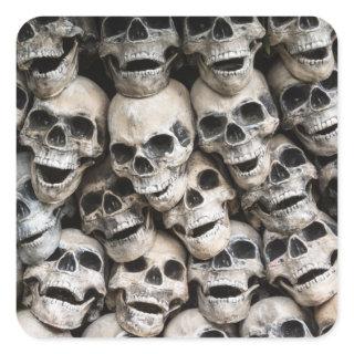 Pile Of Skulls Square Sticker