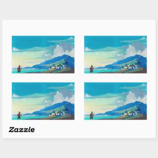 Pilgrim of the Radiant City by Nicholas Roerich Rectangular Sticker