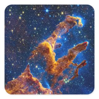 Pillars of Creation - James Webb NIRCam Astronomy Square Sticker