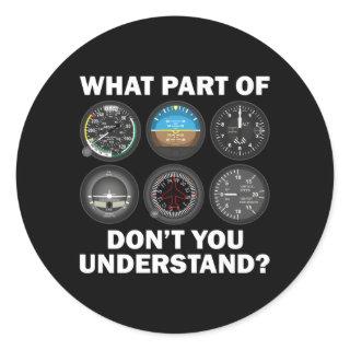 Pilot Aviation Airline Pilot Instruts Classic Round Sticker