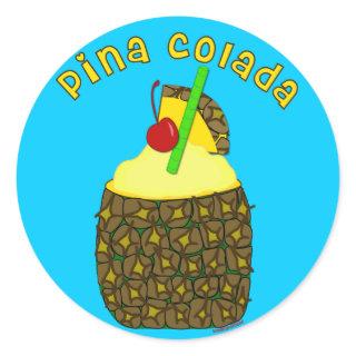 Pina Colada Classic Round Sticker