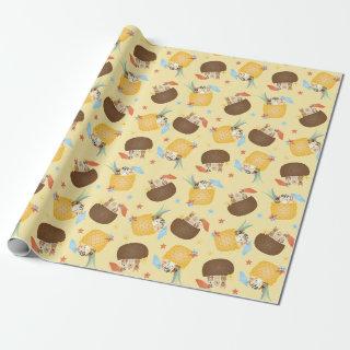 Pina Colada Pineapple Coconut Dogs Pattern