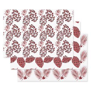 Pine Cones Red and Black Buffalo Plaid  Sheets