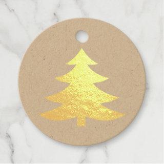 Pine or Christmas Tree in Golden or Silver Foil Foil Favor Tags