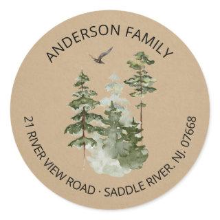 Pine Spruce Trees | New Home Address Label Sticker