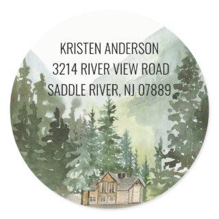 Pine Spruce Trees | New Home Address Label Sticker