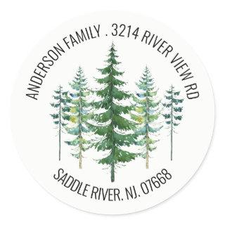 Pine Spruce Trees | New Home Address Label Sticker