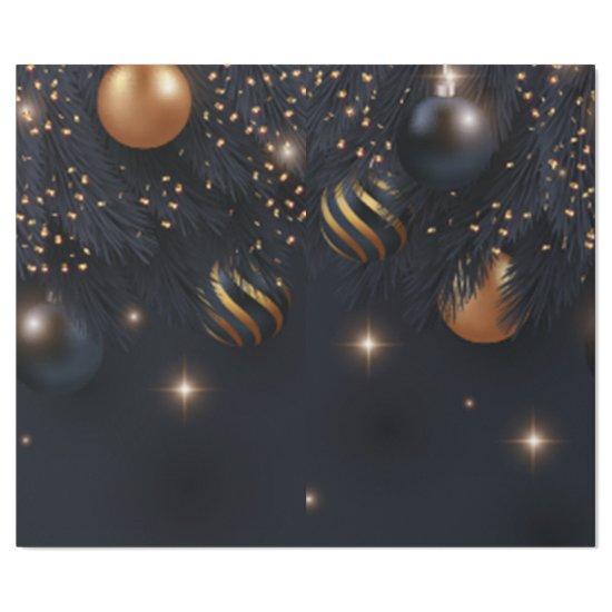 Pine Tree Branches,Christmas Balls Black