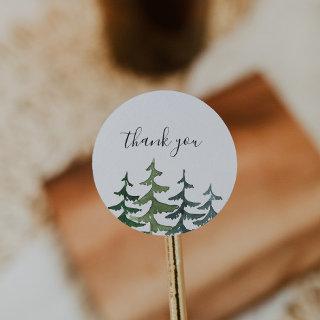 Pine Tree | Thank You  Classic Round Sticker